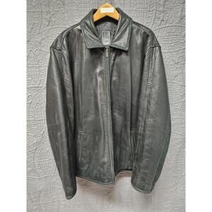 RC‎ Robert Comstock Expedition Mens Black Leather  Jacket Size XL